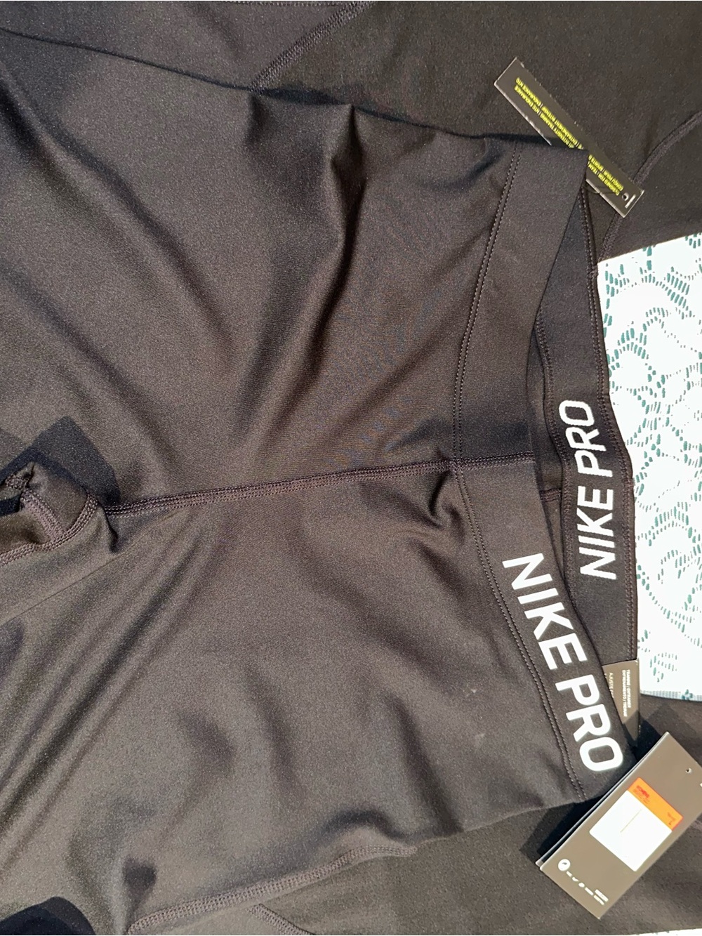 Nike Black Performance Pro Shorts with White Logo